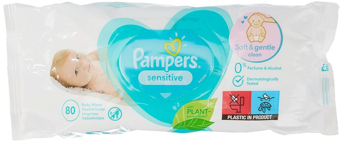 Salviettine umidificate Pampers Sensitive, 80 salviette Salviettine umidificate Baby Naty Shop