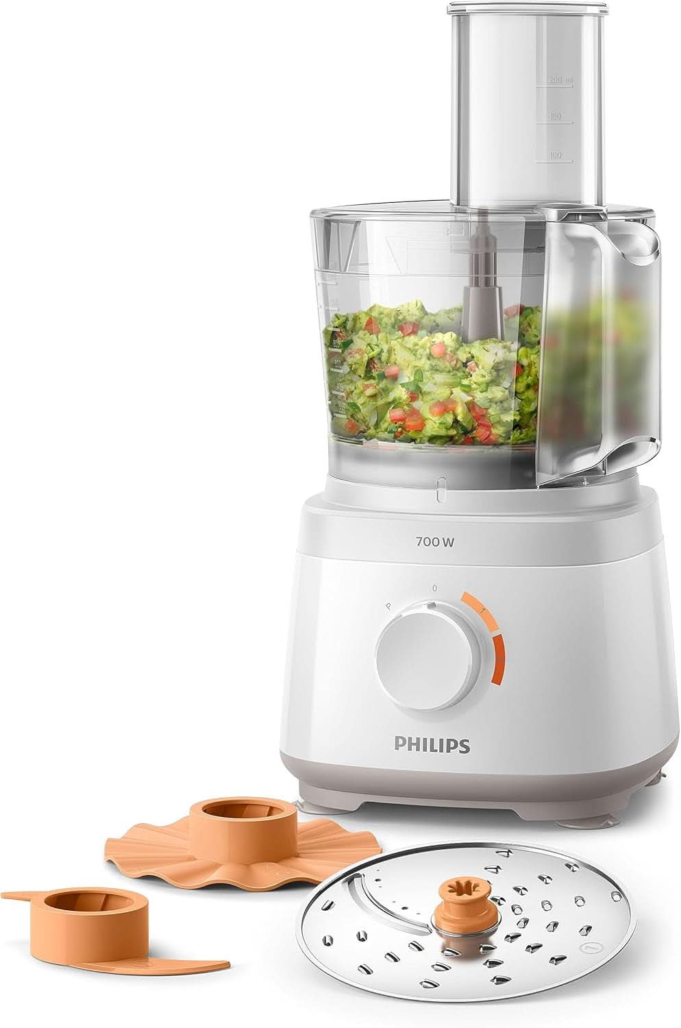Philips Kompakte Küchenmaschine – 850W, 31 Funktionen, 2.1-Liter-Behälter, Powerchop, Edelstahlklinge (HR7530/10) Kitchen Naty Shop 700 Watt, 16 Funktionen
