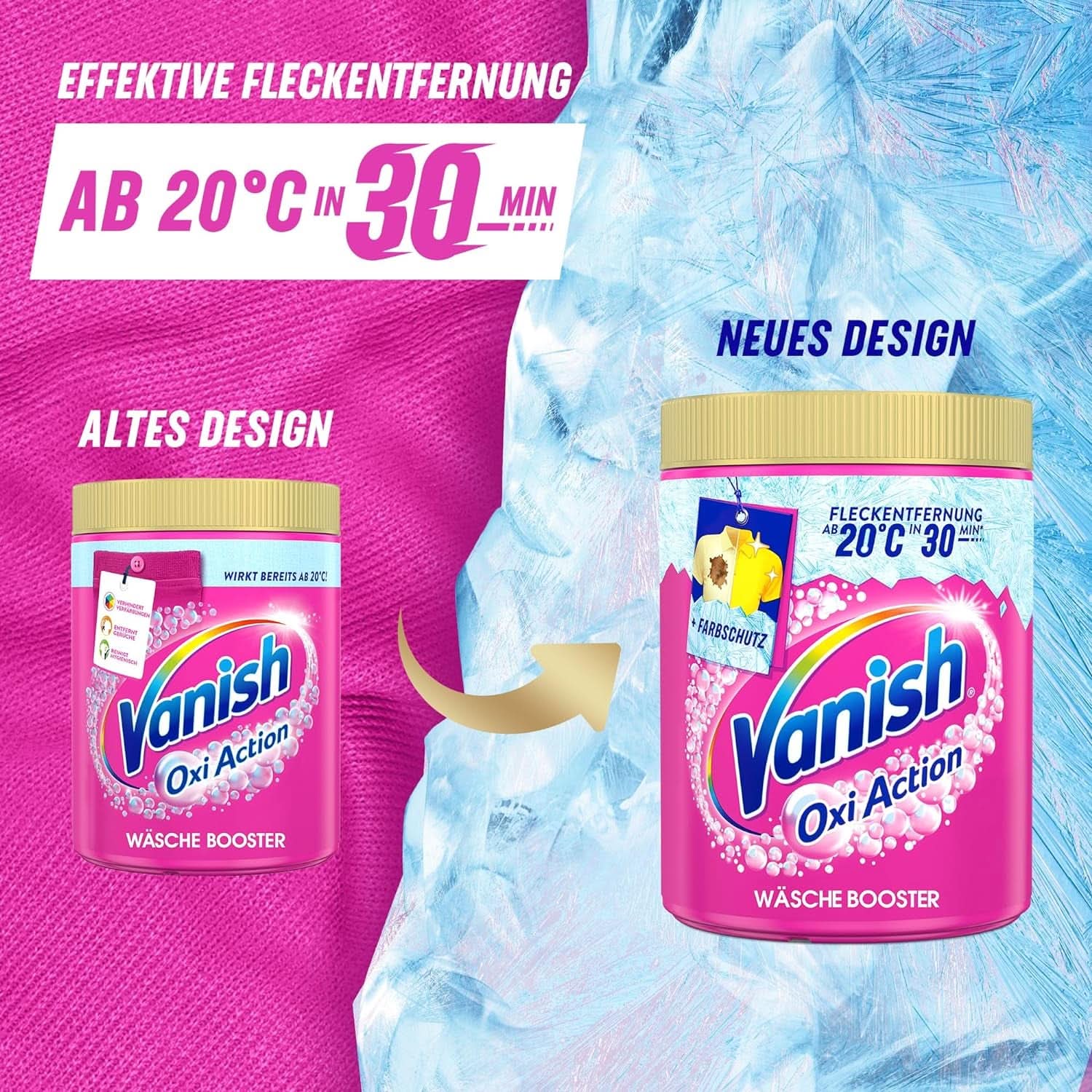 Vanish Oxi Action Powder Pink - 1.125 Kg - polvere smacchiante e migliorativa senza cloro - per bucato colorato Detersivi Bucato Naty Shop