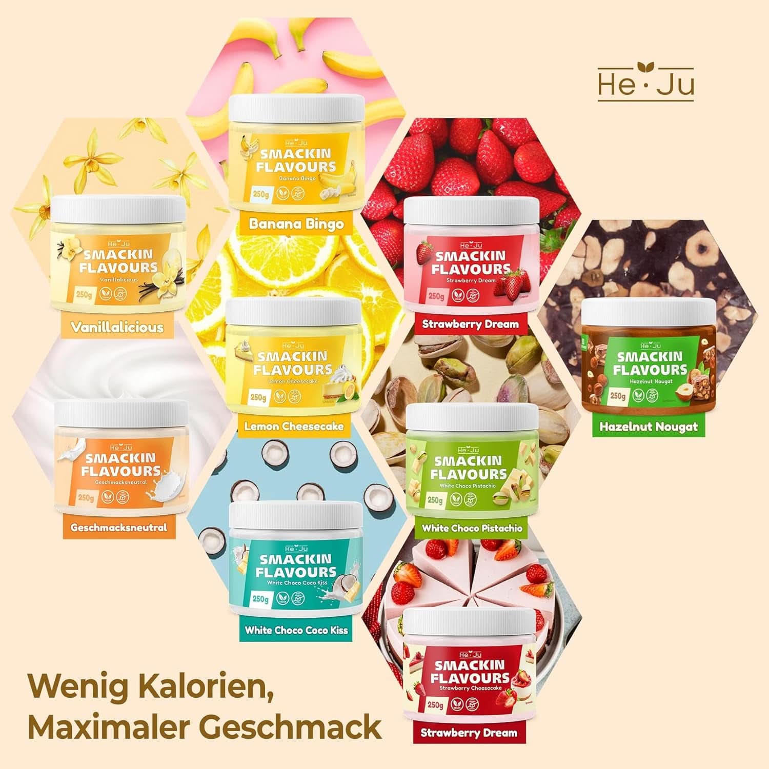 He-Ju, Polvere al gusto di cioccolato bianco e cocco, 250 grammi Aromas Naty Shop