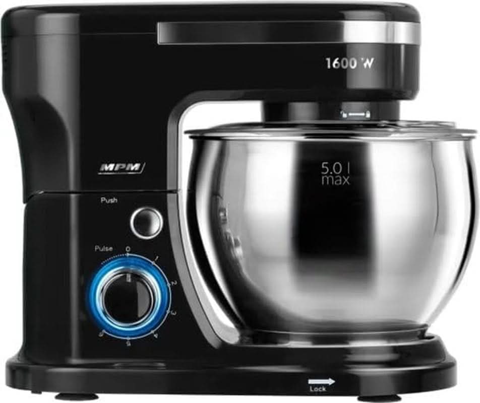 MPM - Planeten-Küchenmaschine Mit 2 Rührschüsseln 4 & 5 Liter - 1600W Küchenmaschine - Schwarz Mother and Child Naty Shop