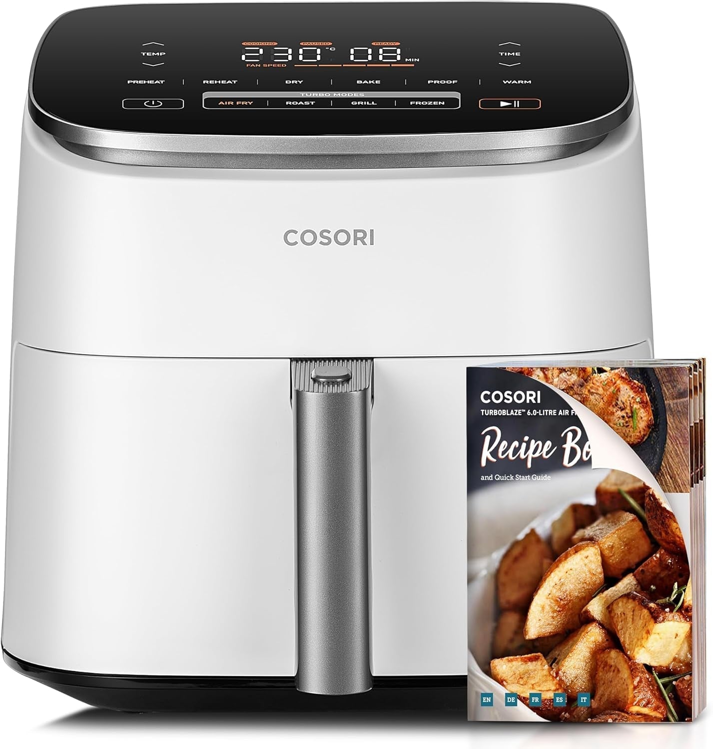 Cosori Friggitrice ad Aria Calda Turboblaze Airfryer, 9-in-1, 6 litri, silenziosa Elettrodomestici Naty Shop Bianco Turboblaze