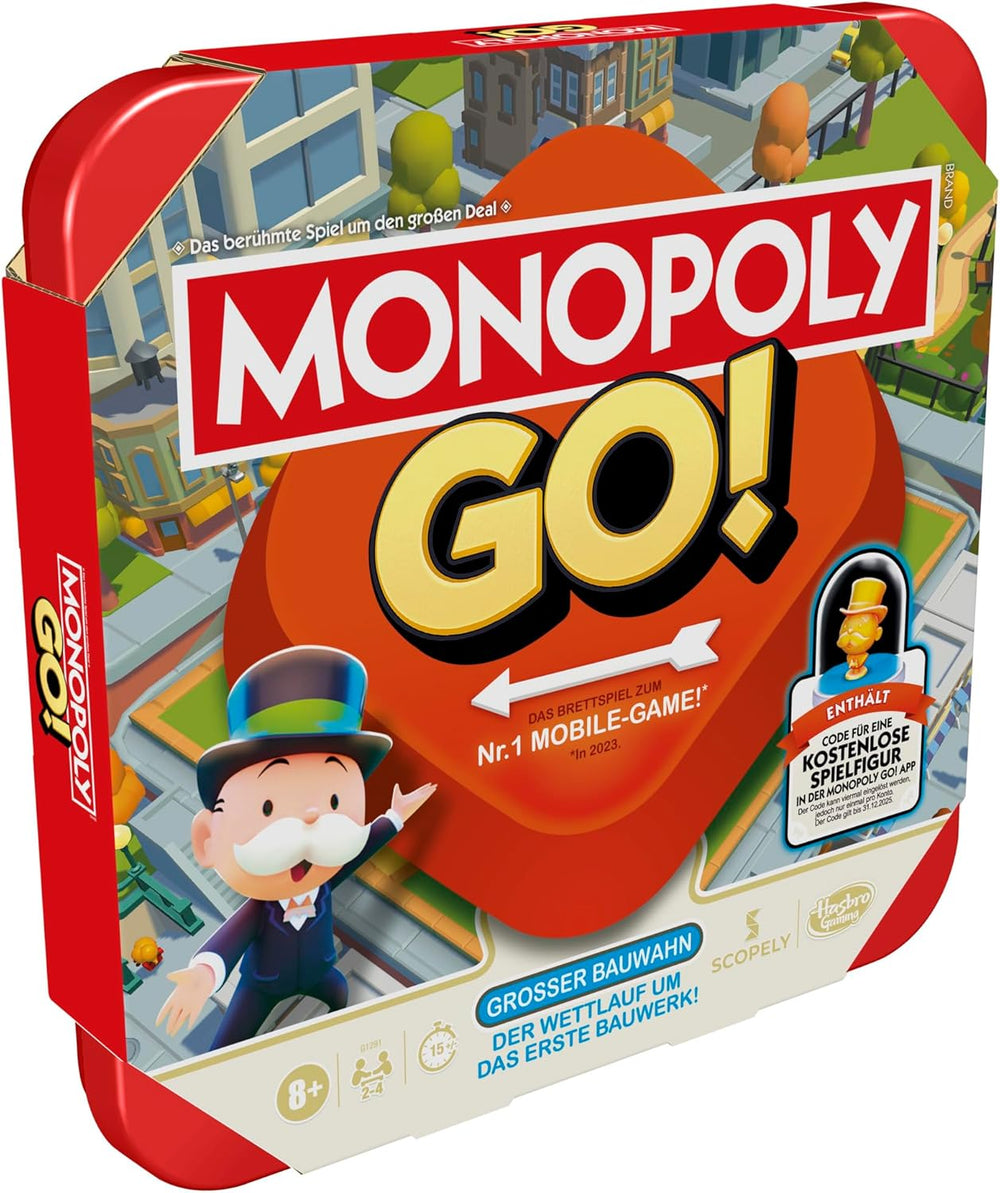 Gioco da tavolo Monopoli GO! - Versione tedesca, gioco basato sulla popolare versione online, gioco di strategia veloce per tutta la famiglia, divertimento da 2 a 4 giocatori