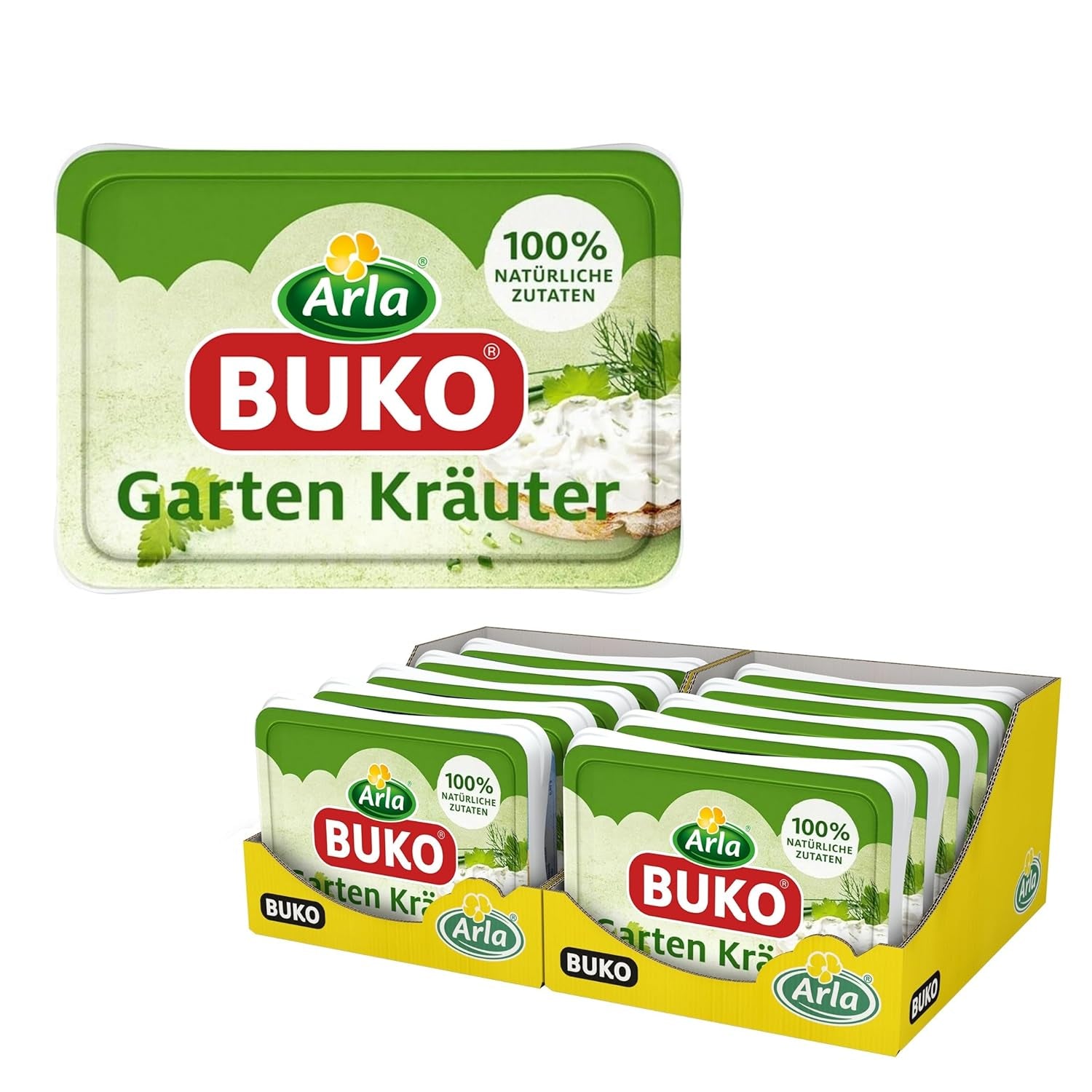 Gartenkräuter Frischkäse | 10x200 g | Ingredienti naturali al 100% Ohne Konservierungsstoffe, Addensanti e Gesmackverstärker