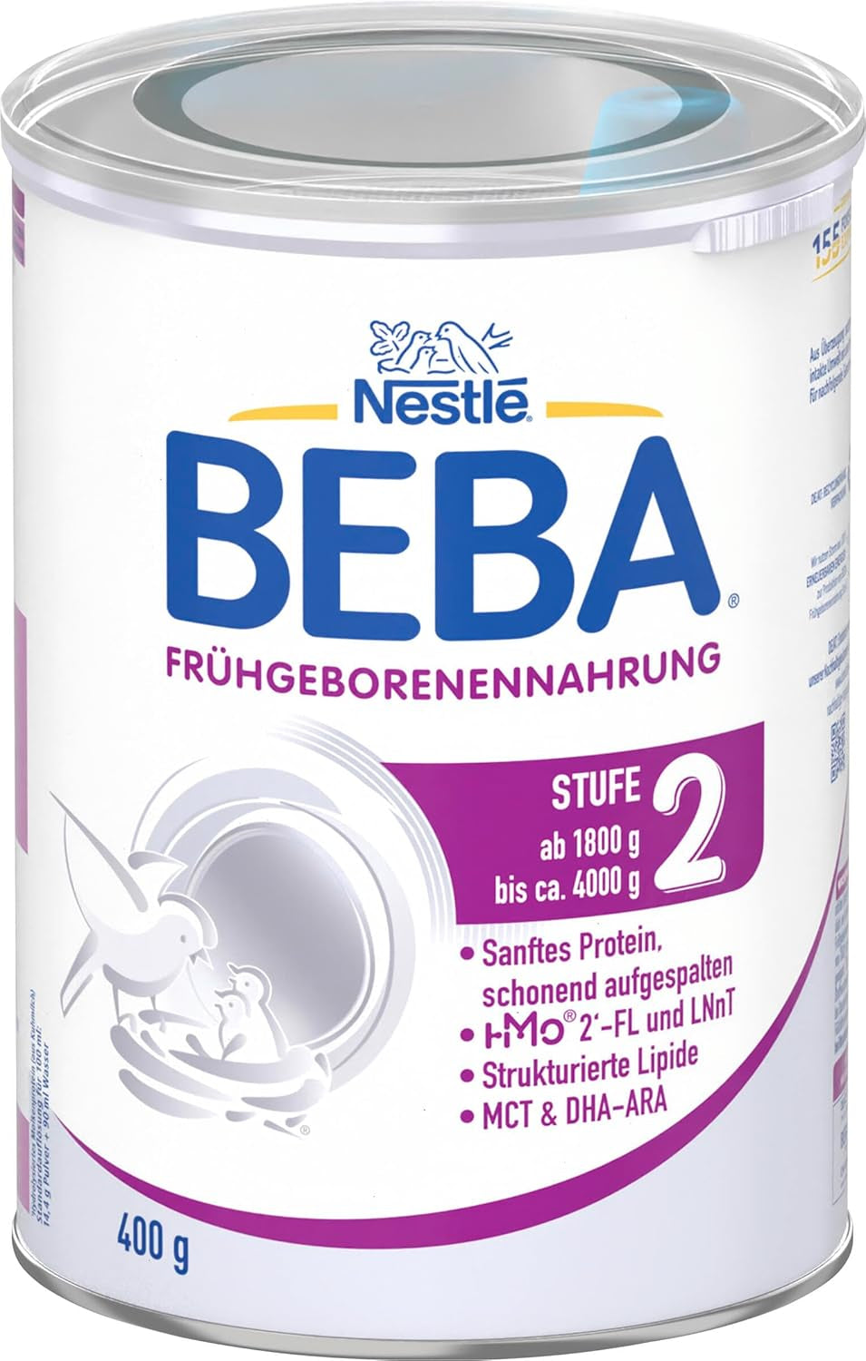 BEBA Premature Infant Formula Fase 2 - Neonati prematuri dopo la dimissione ospedaliera, Alimenti per bambini, Latte in polvere per bambini, 1 confezione (1 x 400 g)