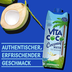 Vita Coco Pure Coconut Water 6 x 1 litro, idratante naturale con elettroliti, senza glutine, ricco di vitamina C e potassio Naty Shop