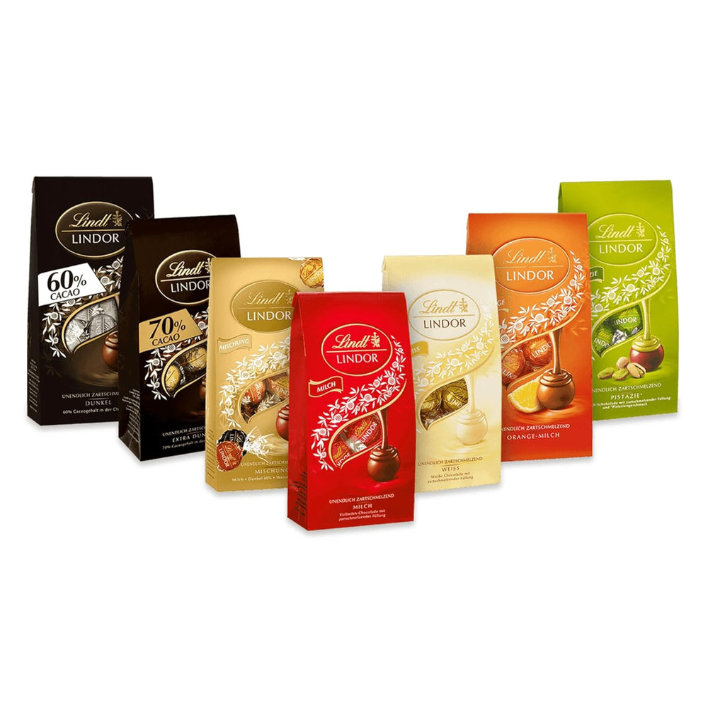 Set regalo con praline al cioccolato Lindt | 477g| 5 scatole di praline Lindt nelle varianti: Exquisite, Mini Praline, LINDOR Gift, Piccolo Grazie, Dal Cuore | Regalo pralinato | Regalo di cioccolato