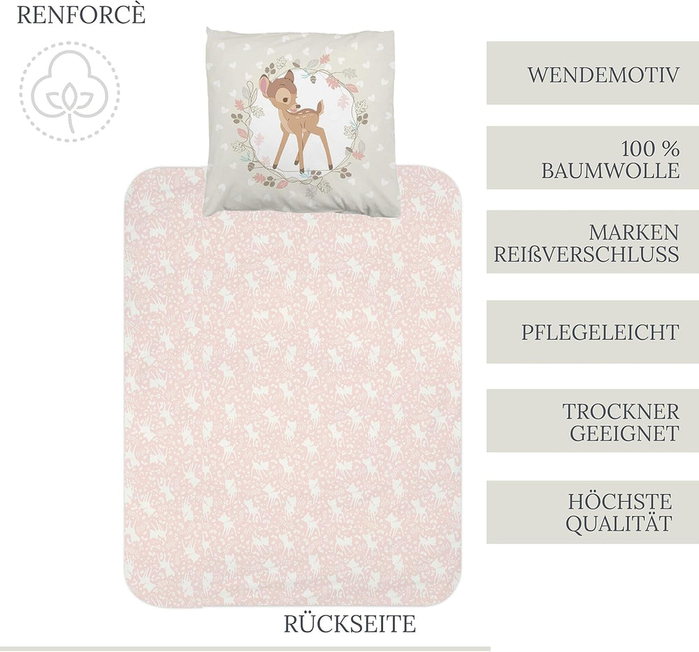 Biancheria da letto per bambine, Bambi, 100% cotone Biancheria da letto per bambine Naty Shop