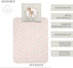 Biancheria da letto per bambine, Bambi, 100% cotone Biancheria da letto per bambine Naty Shop