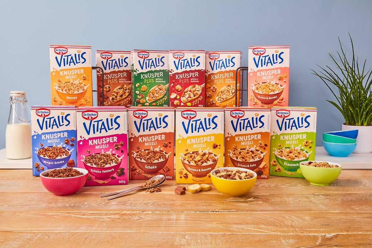 Dr. Oetker Vitalis Crunchy Flakes: muesli croccante con corn flakes e pezzetti di mandorle, confezione da 5 (5 x 600 g)
