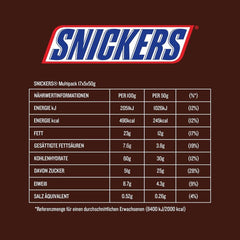 Confezione da 5 barrette di cioccolato Snickers al caramello di arachidi | Snack calcio | (1x5x50g)