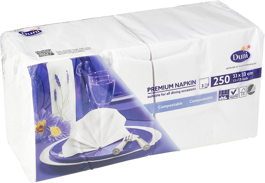 Șervețel, hârtie, alb, 33 cm, 250