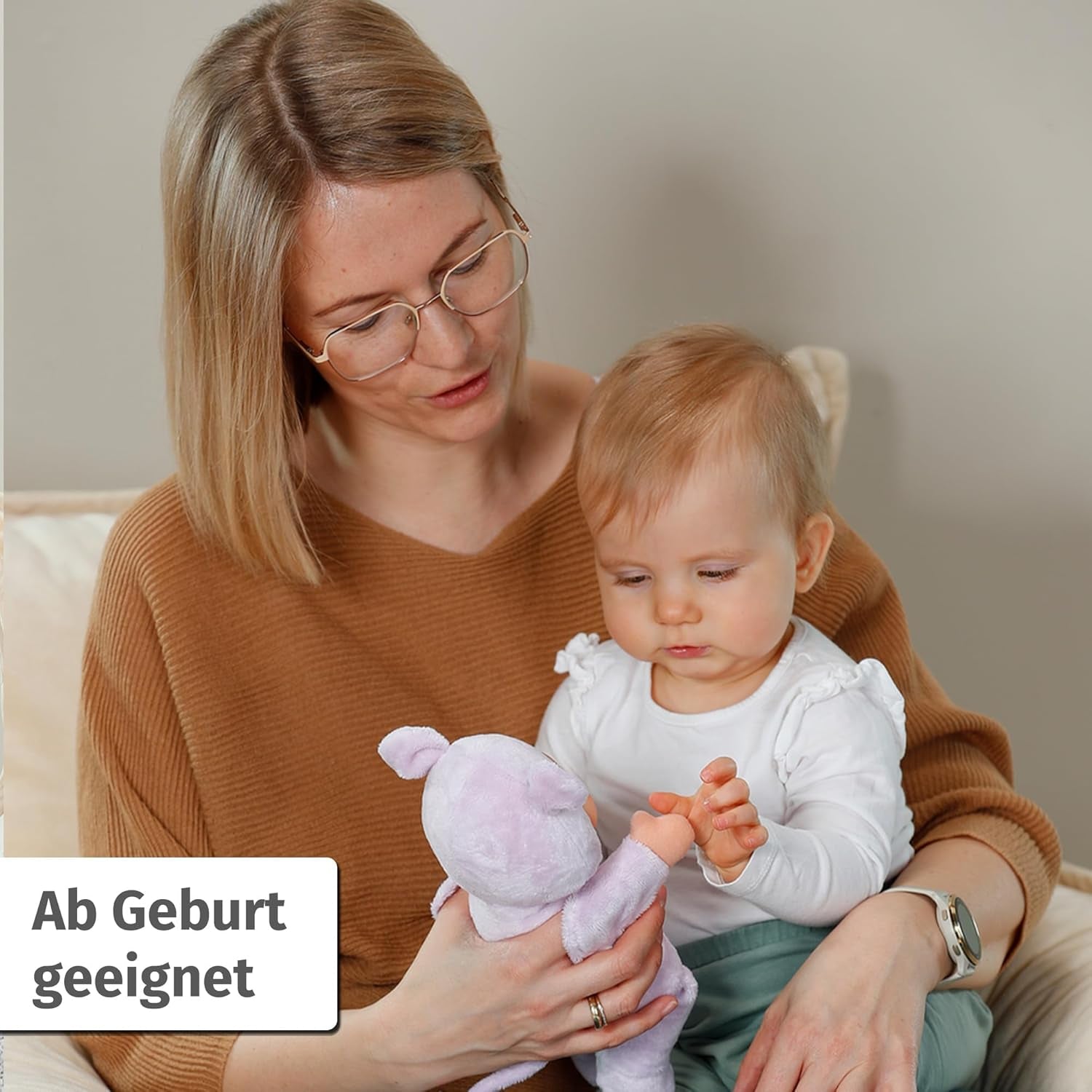 Păpușă moale Baby Born for Babies Mouse, 26 cm, cu urechi și buzunare pentru degete, pentru nou-născuți, 836590 Zapf Creation, Roz