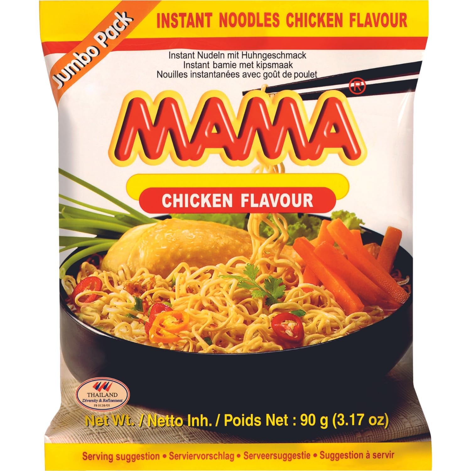 MAMA - Noodles Istantanei con Pollo - Confezione multipla (30 X 55 GR)