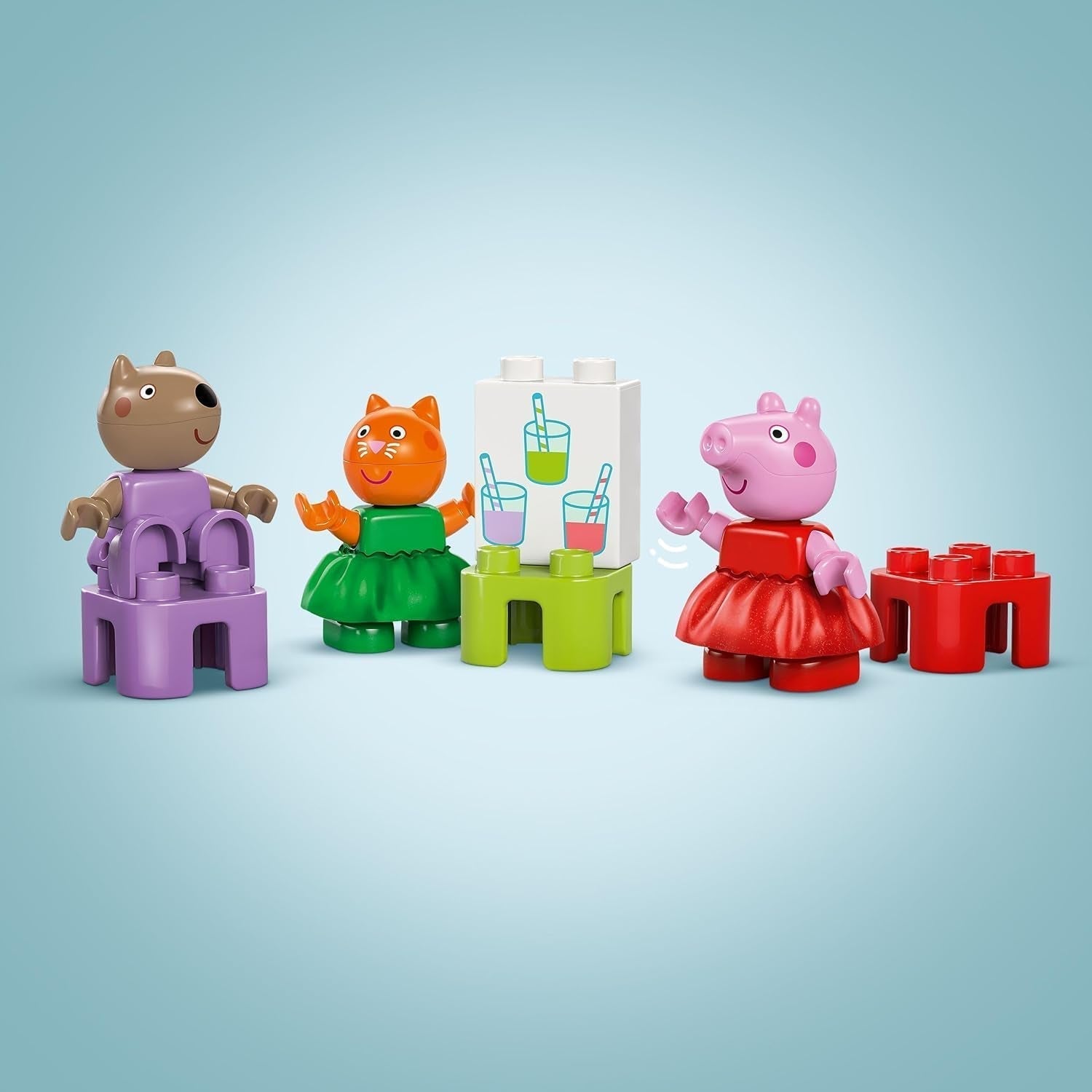 LEGO DUPLO Luna Park di Peppa Wutz - Giocattoli per bambini e giocattoli per la motricità dai 2 anni in su - Giochi prescolari con grande ruota, scivolo e 3 personaggi tra cui Mollie Kitty e Klausi Kläff - Regalo per bambini 10453 Set di costruzione Besuche den LEGO-Store