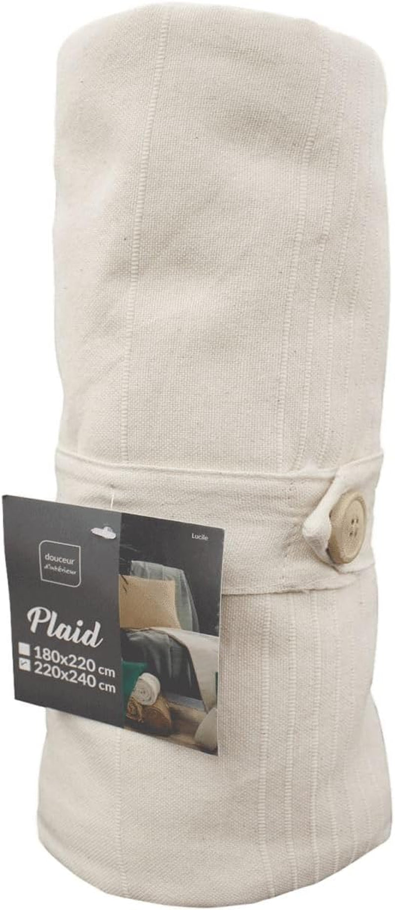 Douceur D'Intérieur, Coperta (220 X 240 Cm) Lucile Curry, Policotone, Letti e coperte Unicolor Douceur d'Intérieur Natura 220 X 240 Cm