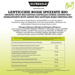 Lenticchie Rosse Spaccate Biologiche 5kg Legumi Sgusciati e Spaccati Biologici senza ammollo Fonte di proteine ​​e fibre Confezione economica