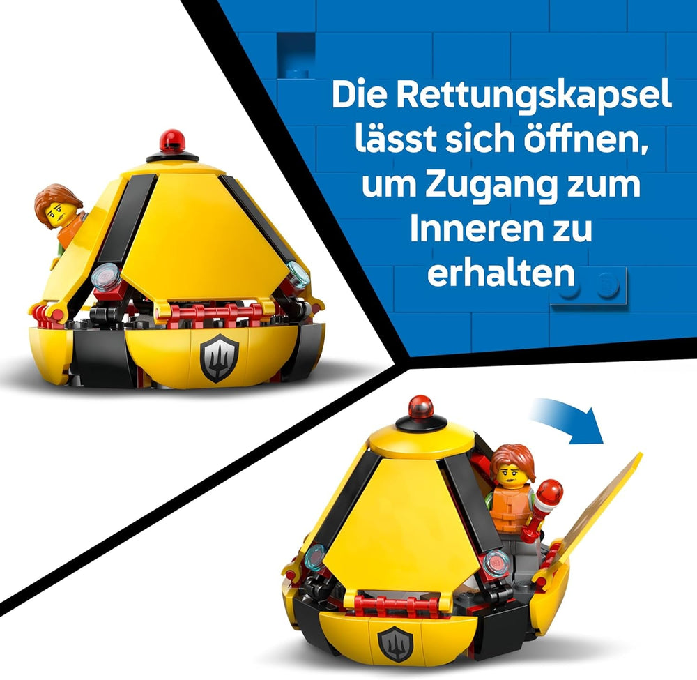 LEGO City Hubschrauber der Küstenwache - Spielzeug Einsatzfahrzeug - Modellbau mit Schiebetüren, Winche, 4 Minifiguren und Hai Figur - Geburtstagschenkenken für Jungen ab 7 Jahren - 60503