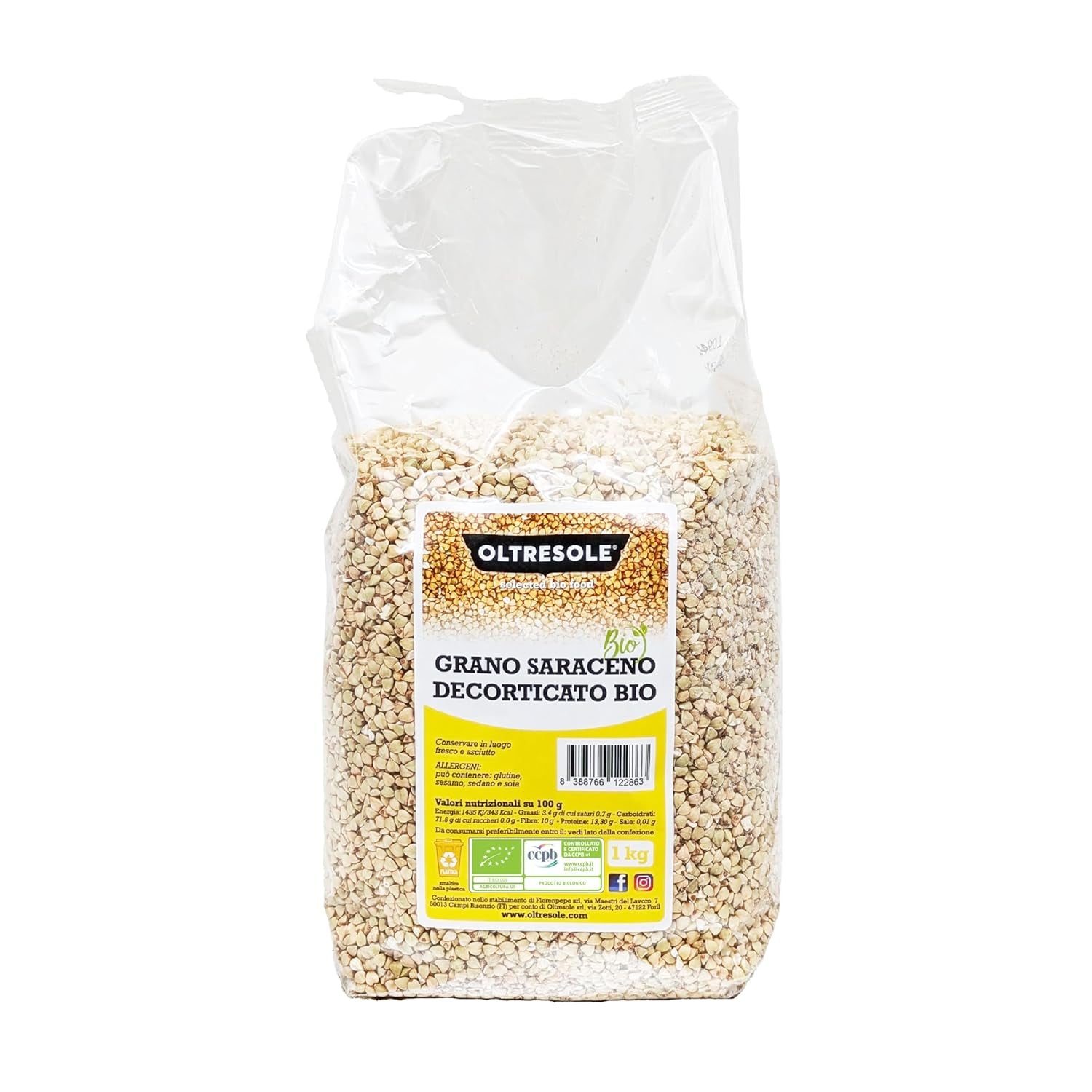 - Organic Buchweizen geschält 5 Kg - Getreide, nicht wärmebehandelt, aus biologischem Anbau, Pacchetto Convenience