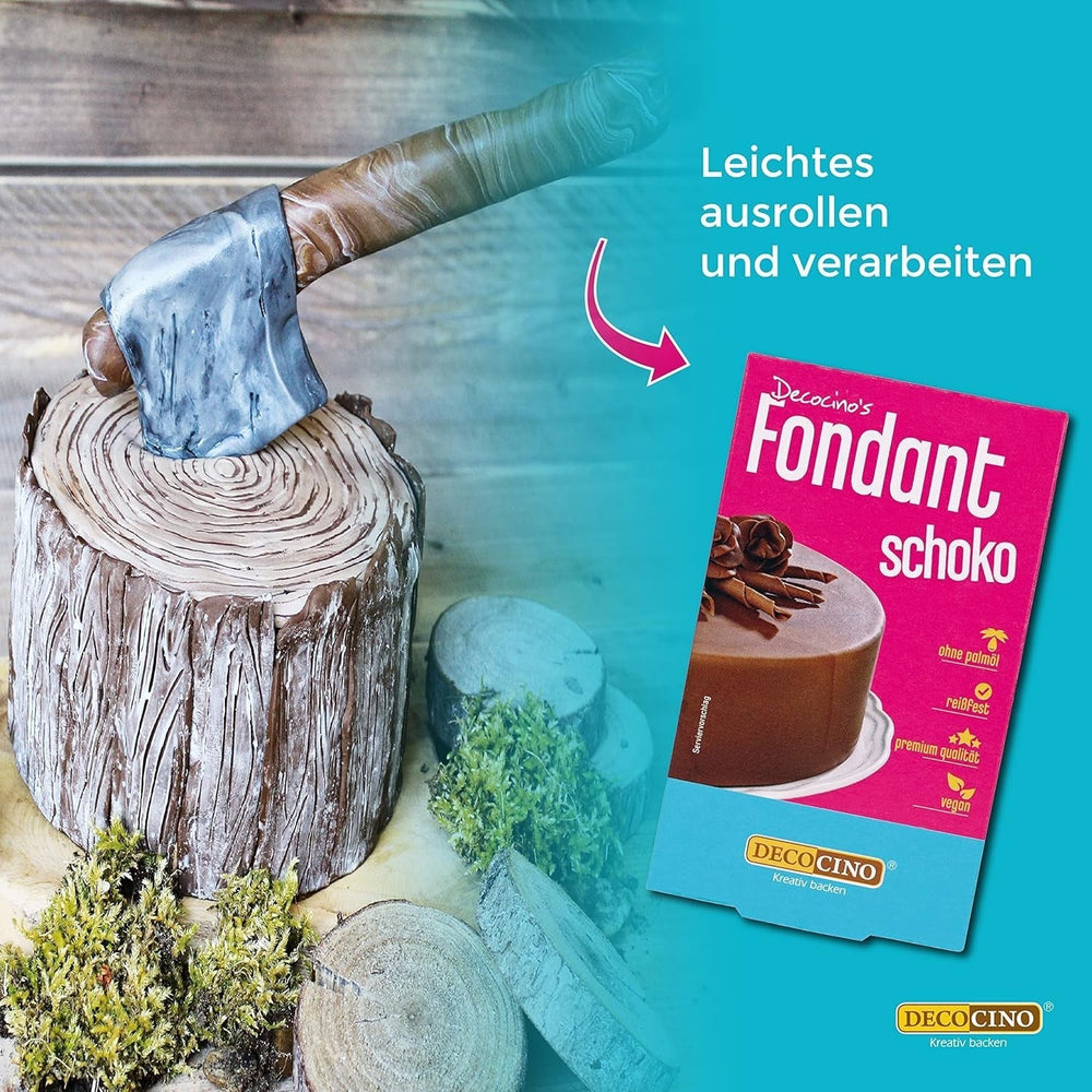 DECOCINO Fondant Schoko – 250 G – Ideale per Verzieren Von Kuchen, Torten, Cupcakes – Palmölfrei & Vegan Glassa e Decor Naty Shop