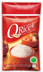 Q RICE – 100% riso Jasmine a chicco lungo dalla Tailandia - fragrante e aromatico con una consistenza leggermente appiccicosa - ideale per curry, ciotole e piatti asiatici - 1 x 5 kg