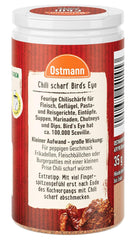 Ostmann Gewürze - Sciarpa al peperoncino Bird's Eye | Féurige Scharfe für Fleischgerichte und Eintöpfe | 35 g in Der Streudose