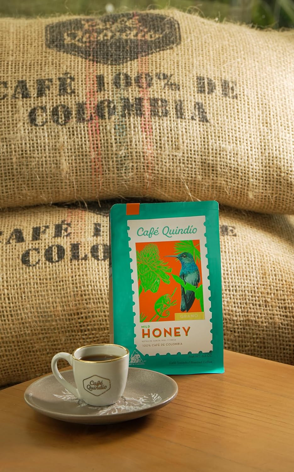 Cafe Quindio Specialty Coffee - boabe de cafea 100% Arabica, Columbia - cu note naturale de miere ușoară (250g) - ideală pentru cafea filtrată sau aparate portafilter