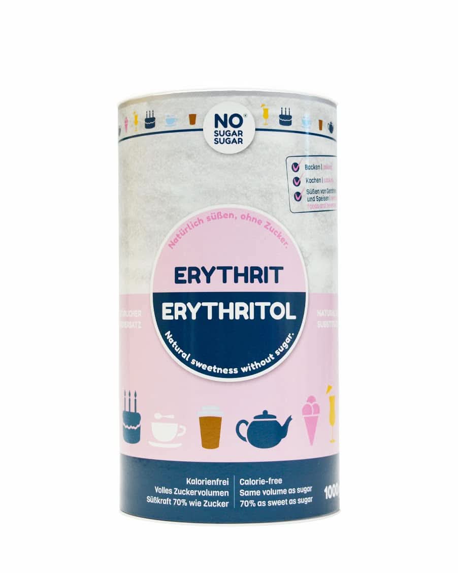 Senza Zucchero, Eritritolo naturale senza calorie, utilizzabile come sostituto dello zucchero, 4,5 Kg Dolcificanti Naty Shop 1 Kg