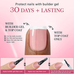 Set 240 de unghii false franceze scurte, unghii artificiale pătrate, unghii de lipit cu lipici, vârfuri de unghii acrilice, unghii false pentru femei, artă unghii DIY