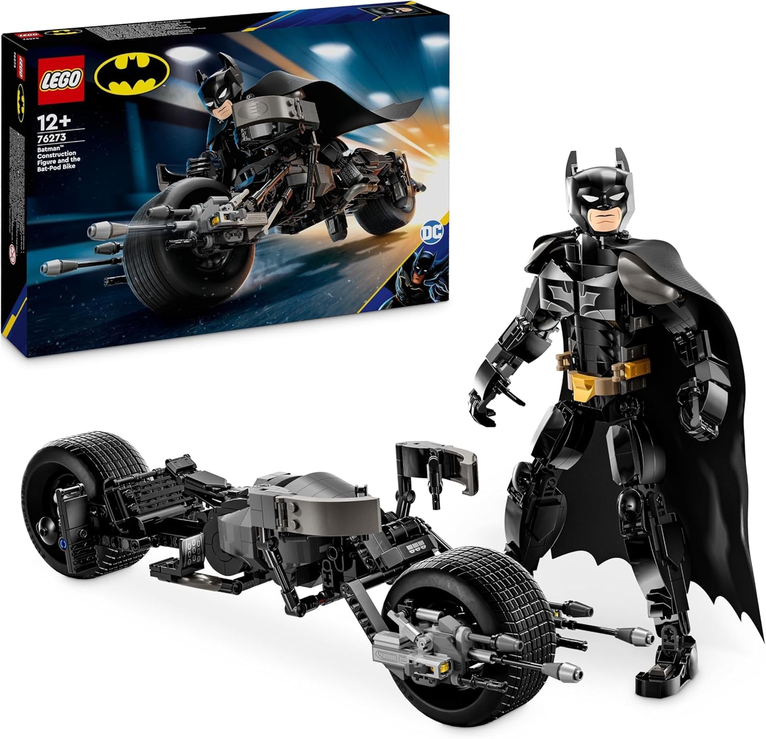 LEGO DC Batman: Mattoncini da costruzione di Batman con Batpod, Giocattolo del film di supereroi, Playset di avventure per bambini, Regalo per ragazzi e ragazze 76273 Set da costruzione Acquista il titolo predefinito del LEGO-Store