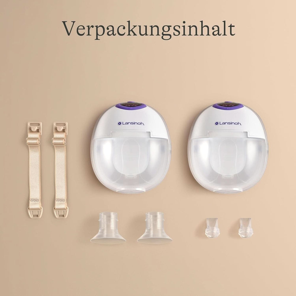 Lansinoh Tragbare Elektrische Doppelmilchpumpe – Freihändig Und Leise Abpumpen Ohne Kabel & Schläuche – Wiederaufladbarer Akku – Einfache Bedienung & Reinigung - Accessori vivavoce Alimentazione e allattamento Bebe Naty Shop