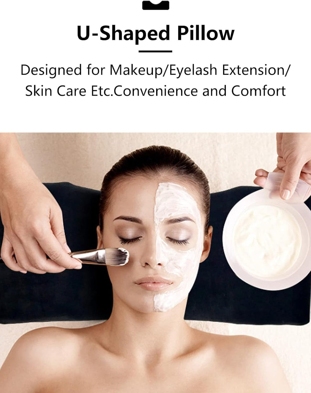 Deciniee pernă de gene în formă de U: pernă ergonomică pentru gât pernă de gene - pernă de flanel pernă de alungire a genelor pentru salon de înfrumusețare la domiciliu Perne ortopedice cervicale Naty Shop