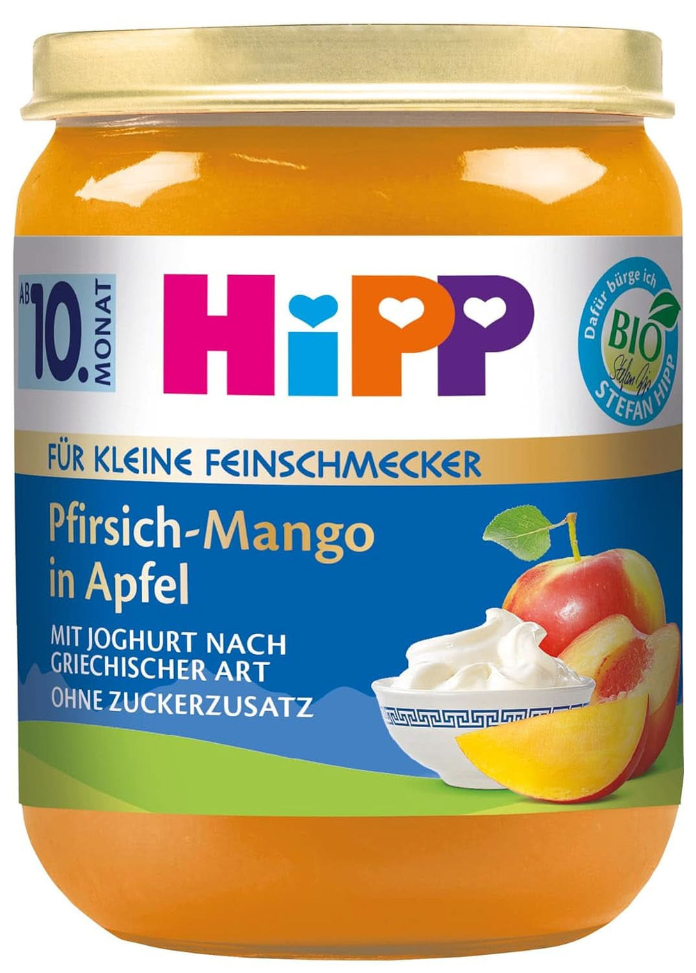 Hipp Organic Fruit Duet Yogurt Alla Frutta, Confezione Da 6 (6 X 160 G) Mamma E Bambino Naty Shop 6 X 160 Grammi Pesche-Mango In Purea Di Mele Con Yogurt Alla Greca