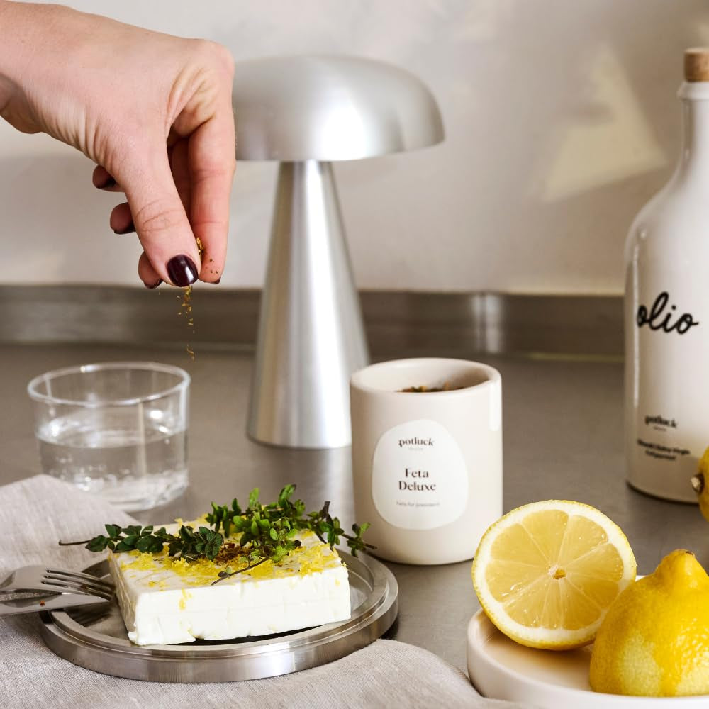 Potluck | Feta Gewürz | Gewürzmischung im Keramiktopf | 50g| Con sostanze inalatorie naturali