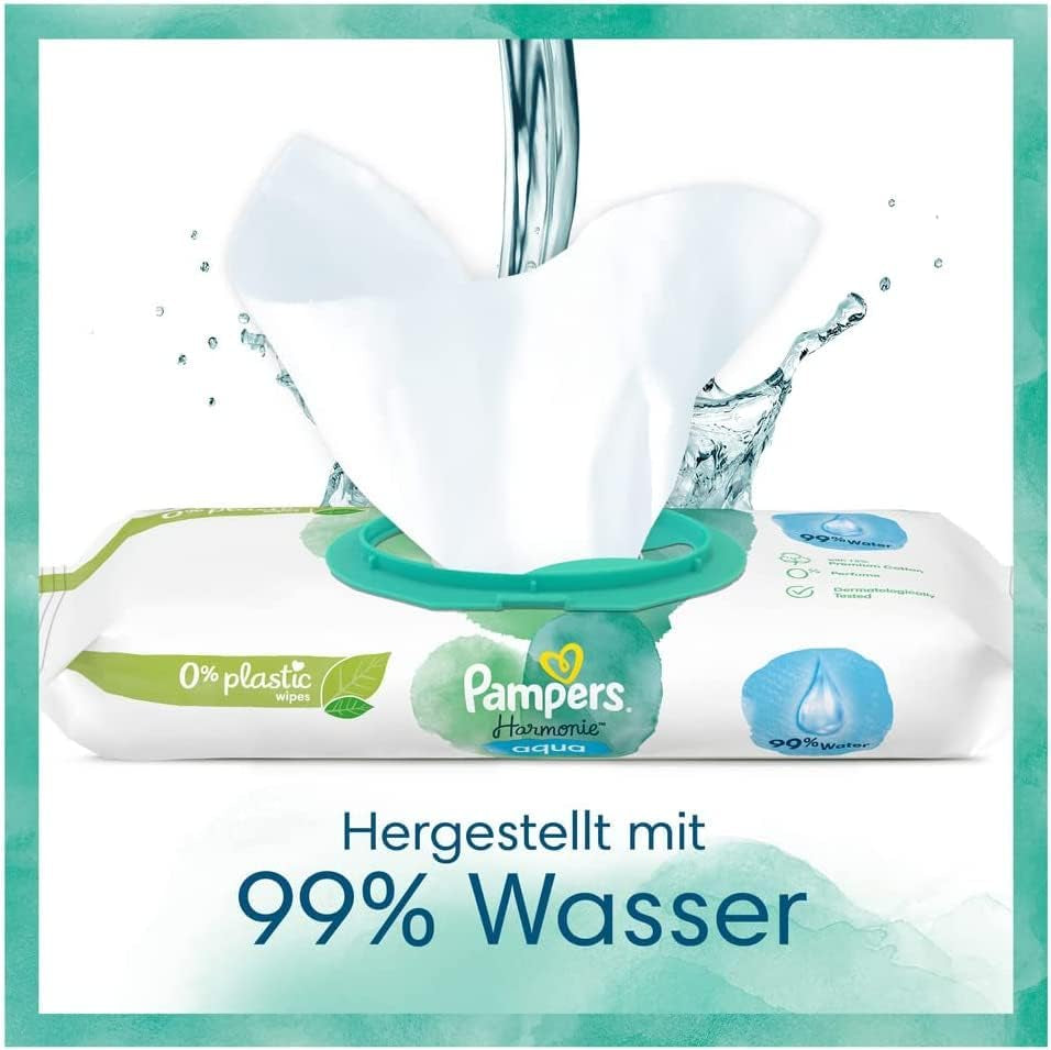 Set Harmonie Baby cu scutece mărimea 2 (4-8 kg, 240 bucăți) CUTIE LUNARĂ și cutie șervețele umede Harmonie Aqua Baby 720 șervețele (15 x 48), articole esențiale pentru bebeluși