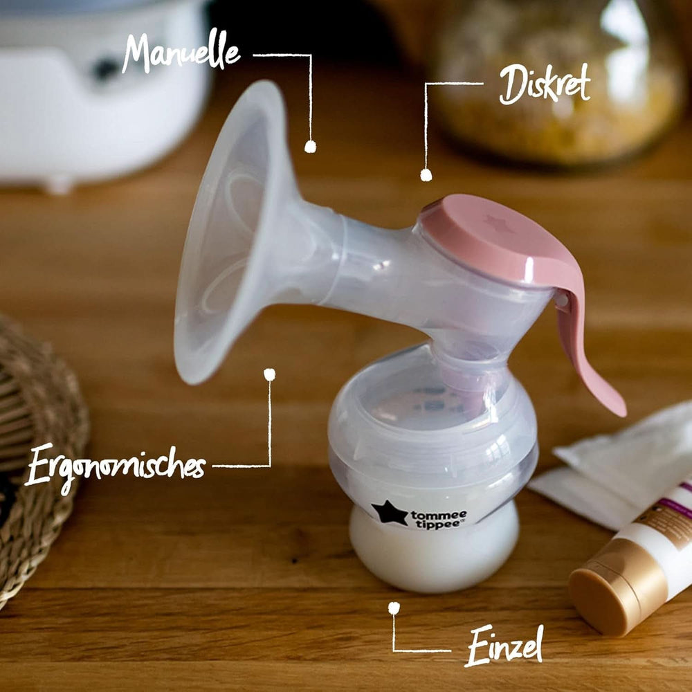 Tommee Tippee Made for Me Manuelle Einzel-Milchpumpe, Starke Saugkraft, Ergonomischer Griff, Tragbare Und Leise Milchpumpe, Samt Babyflasche Accessori Alimentazione e Allattamento Bebe Naty Shop