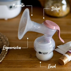 Tommee Tippee Made for Me Manuelle Einzel-Milchpumpe, Starke Saugkraft, Ergonomischer Griff, Tragbare Und Leise Milchpumpe, Samt Babyflasche Accessori Alimentazione e Allattamento Bebe Naty Shop