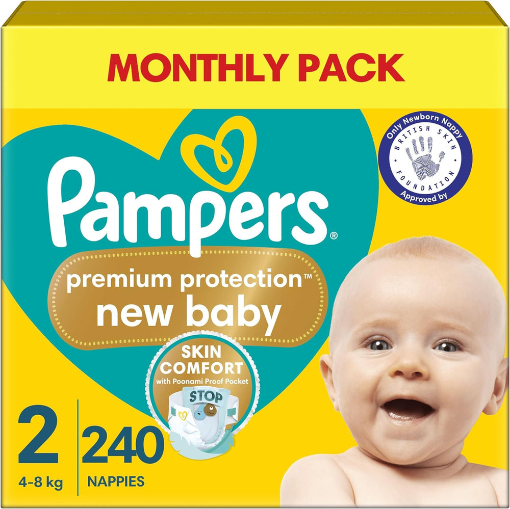 Pampers New Baby taglia 1 Neonato 2-5 kg ​​Confezione da trasporto, confezione da 4 (4 x 23 pezzi)