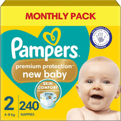 Pampers New Baby taglia 1 Neonato 2-5 kg ​​Confezione da trasporto, confezione da 4 (4 x 23 pezzi)