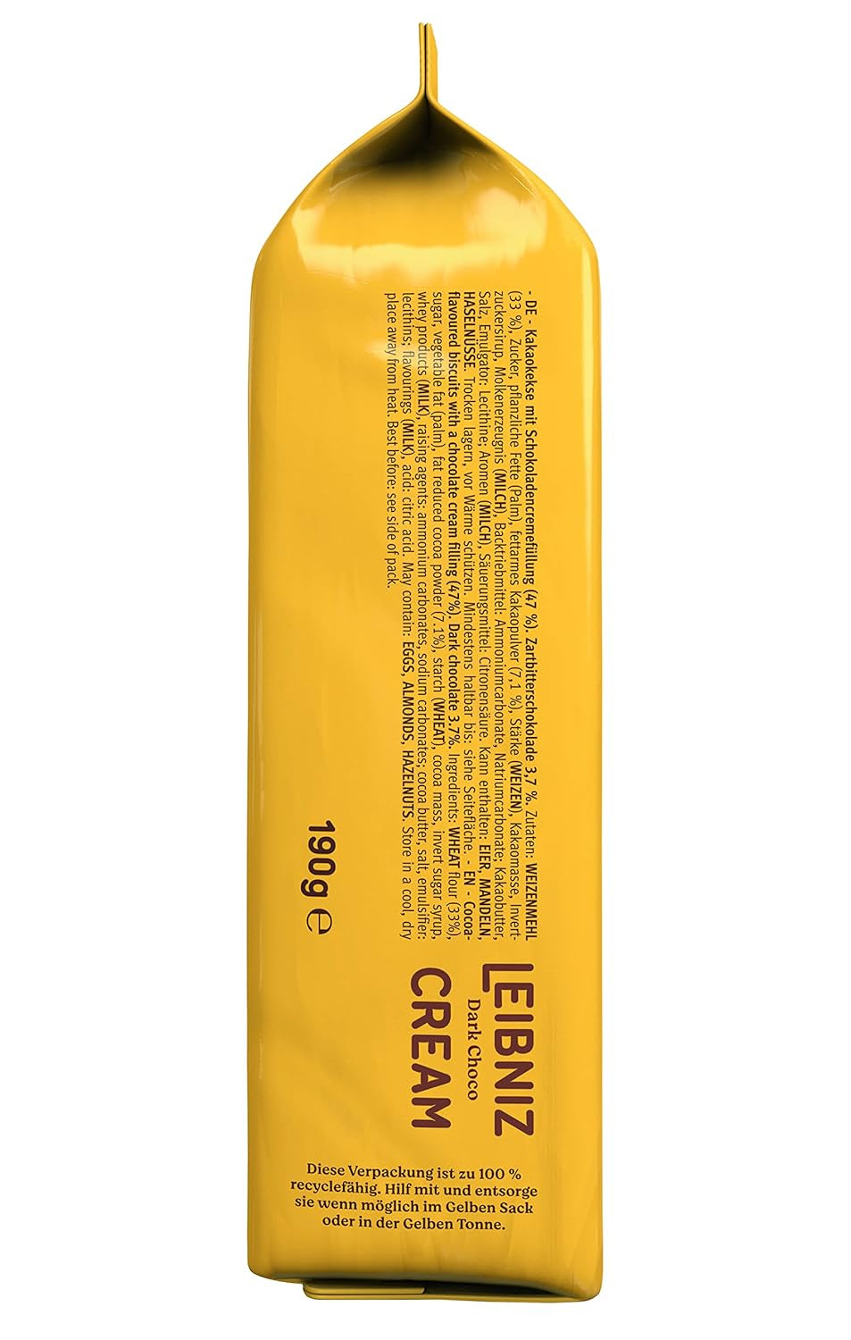 Fursecuri crocante cu cacao și cremă de ciocolată neagră, pachet de 14, pentru depozitare sau vânzare (14 x 190 g)