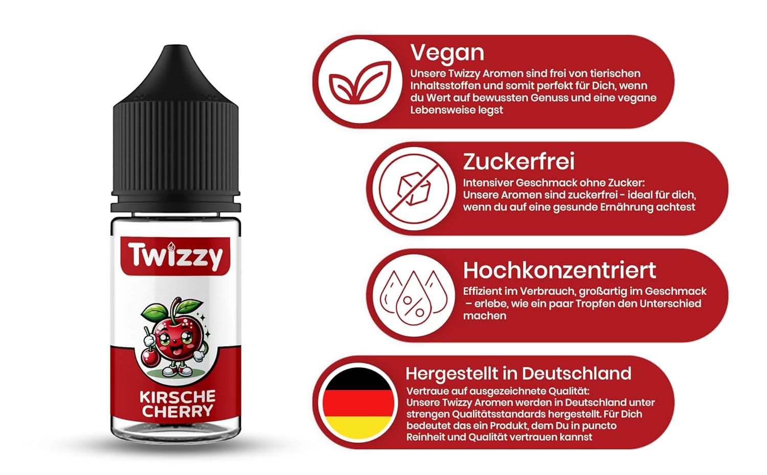 Twizzy, Aroma Concentrato di Ciliegia, 30 ml Aromi Naty Shop