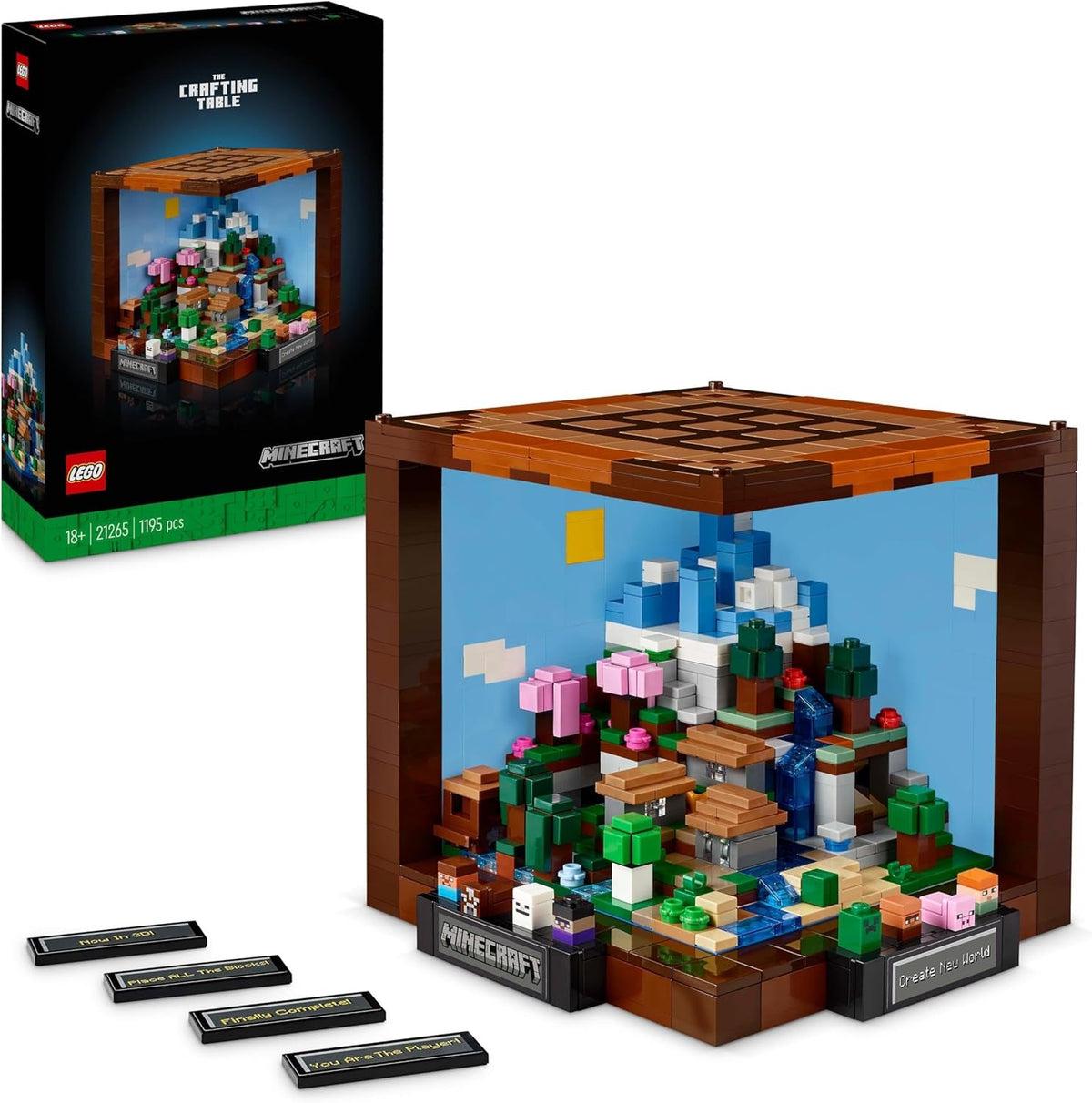 LEGO Minecraft The Workbench Set da costruzione 8 personaggi Set di videogiochi, inclusi Steve Alex Creature e biomi Modello del 15° anniversario Idea regalo per adulti Uomini Donne 21265 Set da costruzione Besuche den LEGO-Store Titolo predefinito