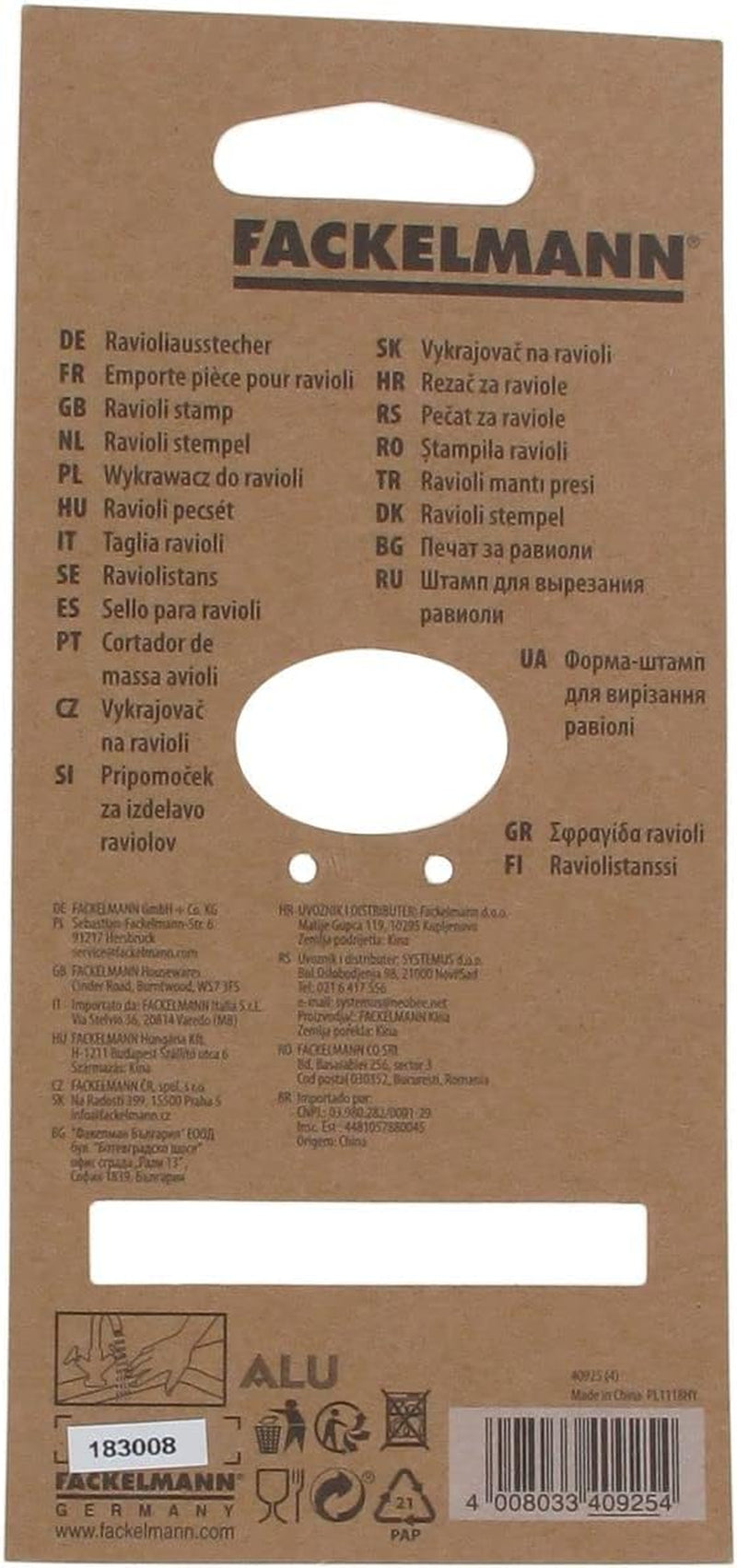 Fackelmann 40925 Ausstechform für Ravioli, rund, 3,5 cm