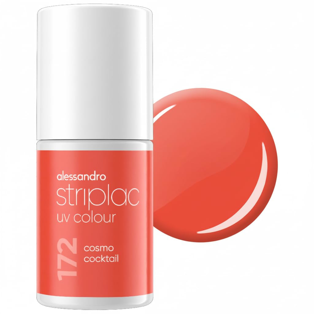 Smalto UV alessandro Striplac Coral Sunshine – Delicato e a lunga tenuta – Facile rimozione grazie alla tecnologia di rimozione – Vegan e cruelty-free – 8 ml