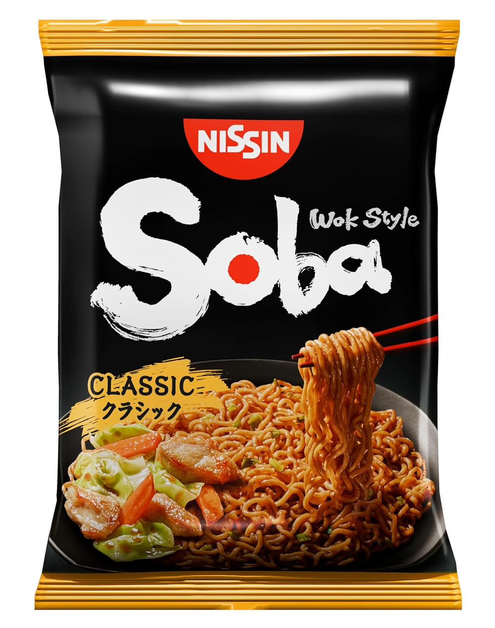 Nissin Bag Soba Noodles - Classici spaghetti istantanei giapponesi Confezione da 9 stile Wok con salsa Yakisoba Cucina asiatica rapida (9 x 109 g)