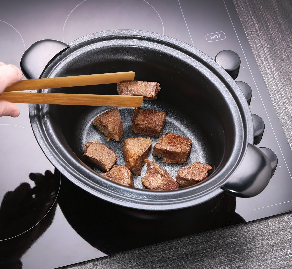 Pentola a cottura lenta Russell Hobbs, Antiaderente da 3,5 litri, Acciaio inossidabile, 3 impostazioni di temperatura e Funzione di mantenimento in caldo, Pentola a cottura lenta da 160 W Naty Shop