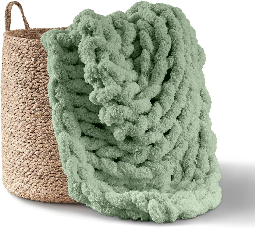 Coperta a maglia grossa, plaid, 100% lavorata a mano con filato di ciniglia jumbo (127 X 152,4 cm, grigio lilla) Letti e coperte Adyrescia Greetings 50 "X60"