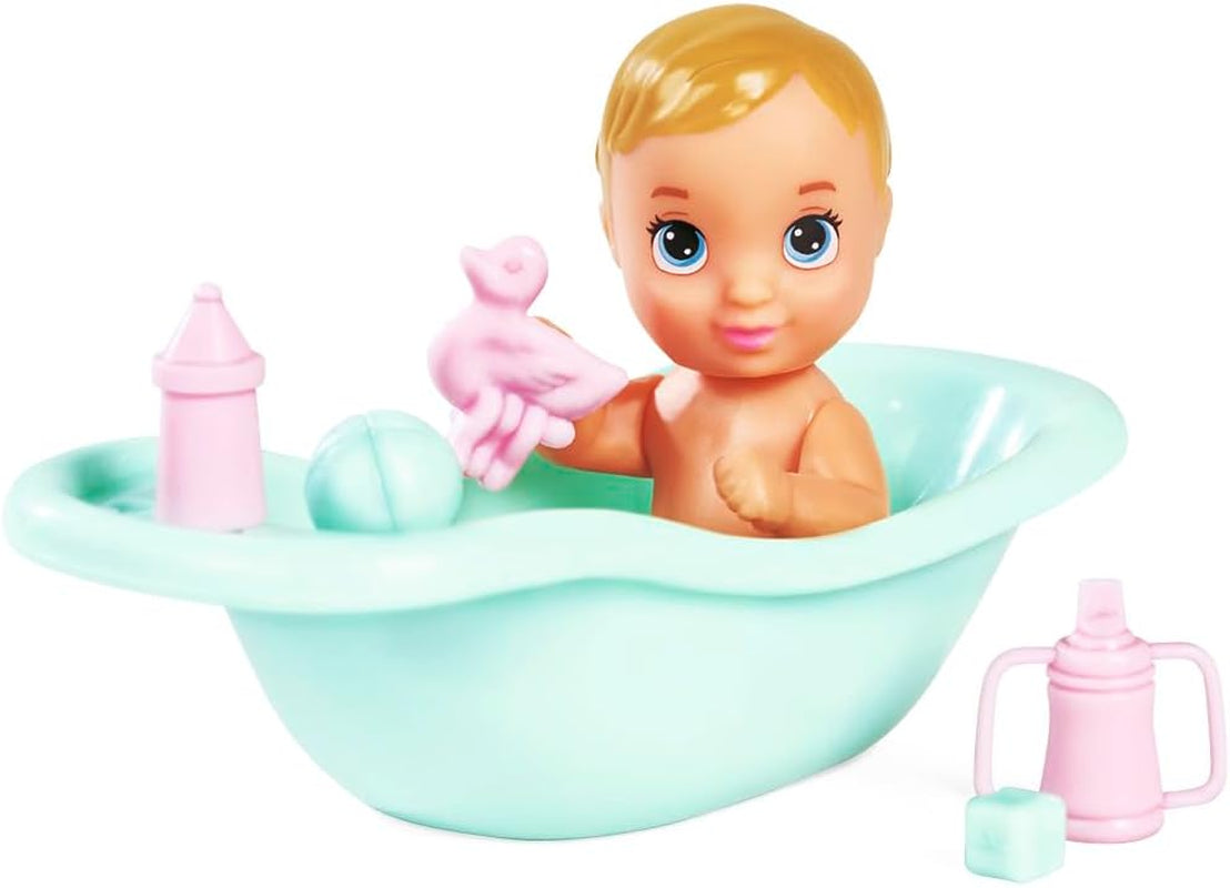 Simba Steffi Love Baby Time, Spielpuppe kümmert Sich um das kleine Baby, inkl. 2-in-1 Wiege, Badewanne, Töpfchen und über 15 Accessoires, ab 3 Jahre