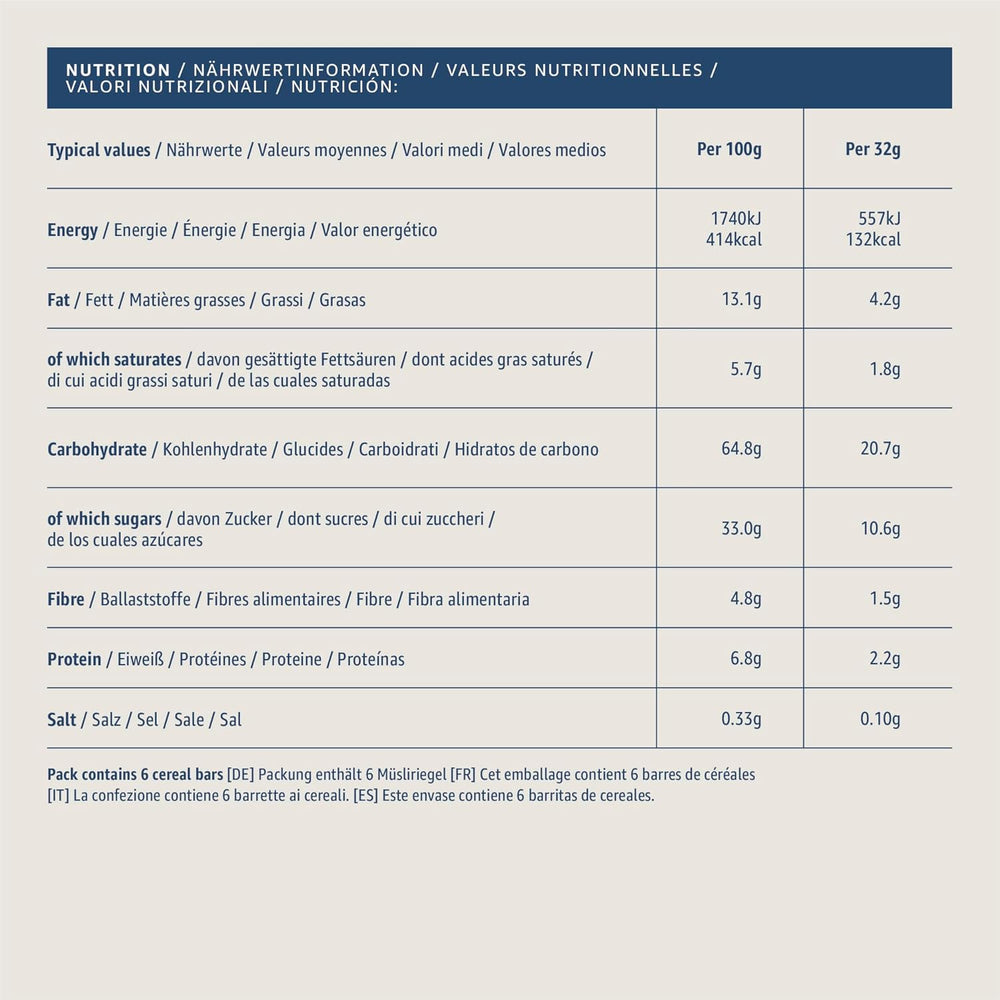 Barretta di muesli con cioccolato e uvetta dell'Amazzonia, 192 g