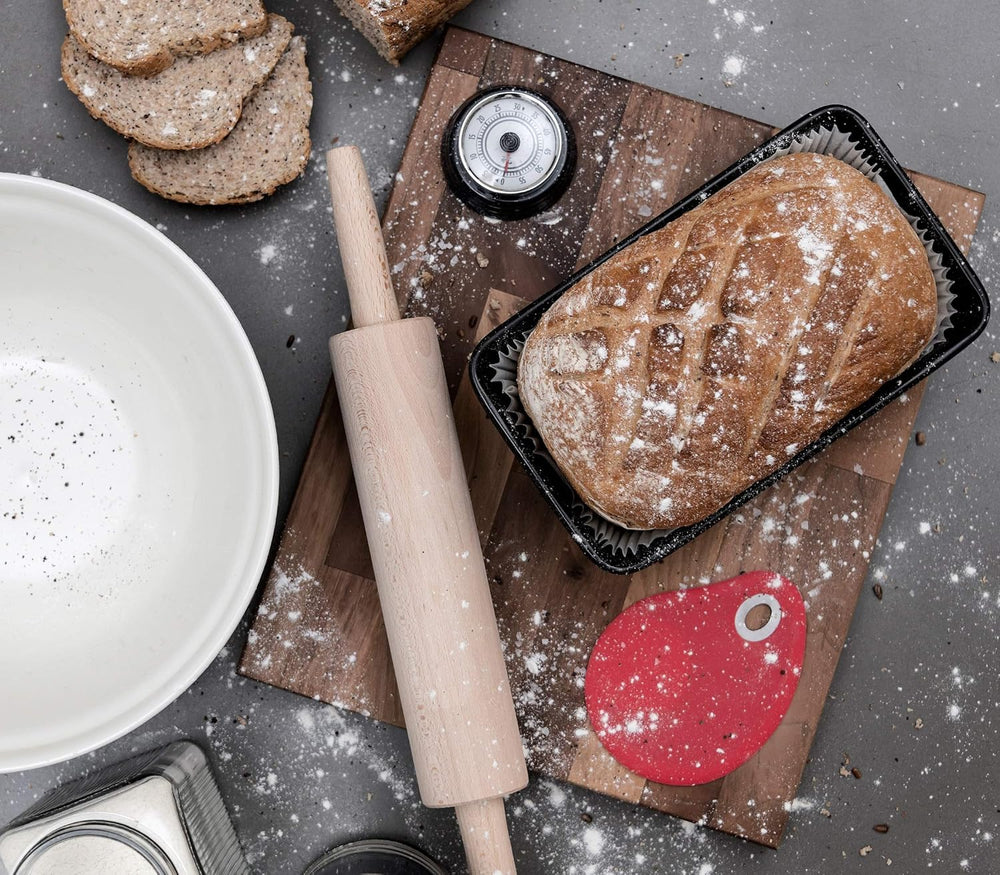 Tala Teigroller aus Buchenholz – Drehbares Nudelholz mit Griffen, glatte Oberfläche, durevole e leggero per la pulizia – Perfetto per Teig, Gebäck, Brot & Pizza – FSC-zertifiziertes Holz